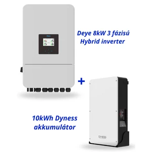Deye 8kW 3 fázisú Hybrid inverter + 10kWh Dyness akkumulátor
