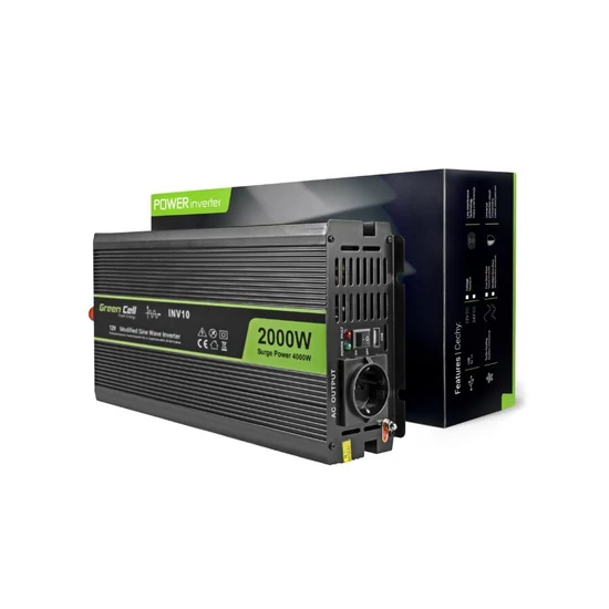 Green Cell INVGC11 inverter tiszta szinuszhullám 12V/230V/2000W/4000W